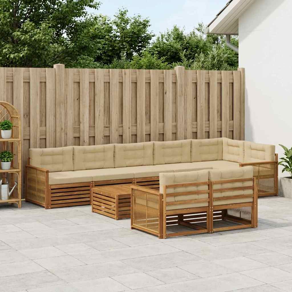 Buiten bankenset met kussen 9 pcs – afbeelding 1