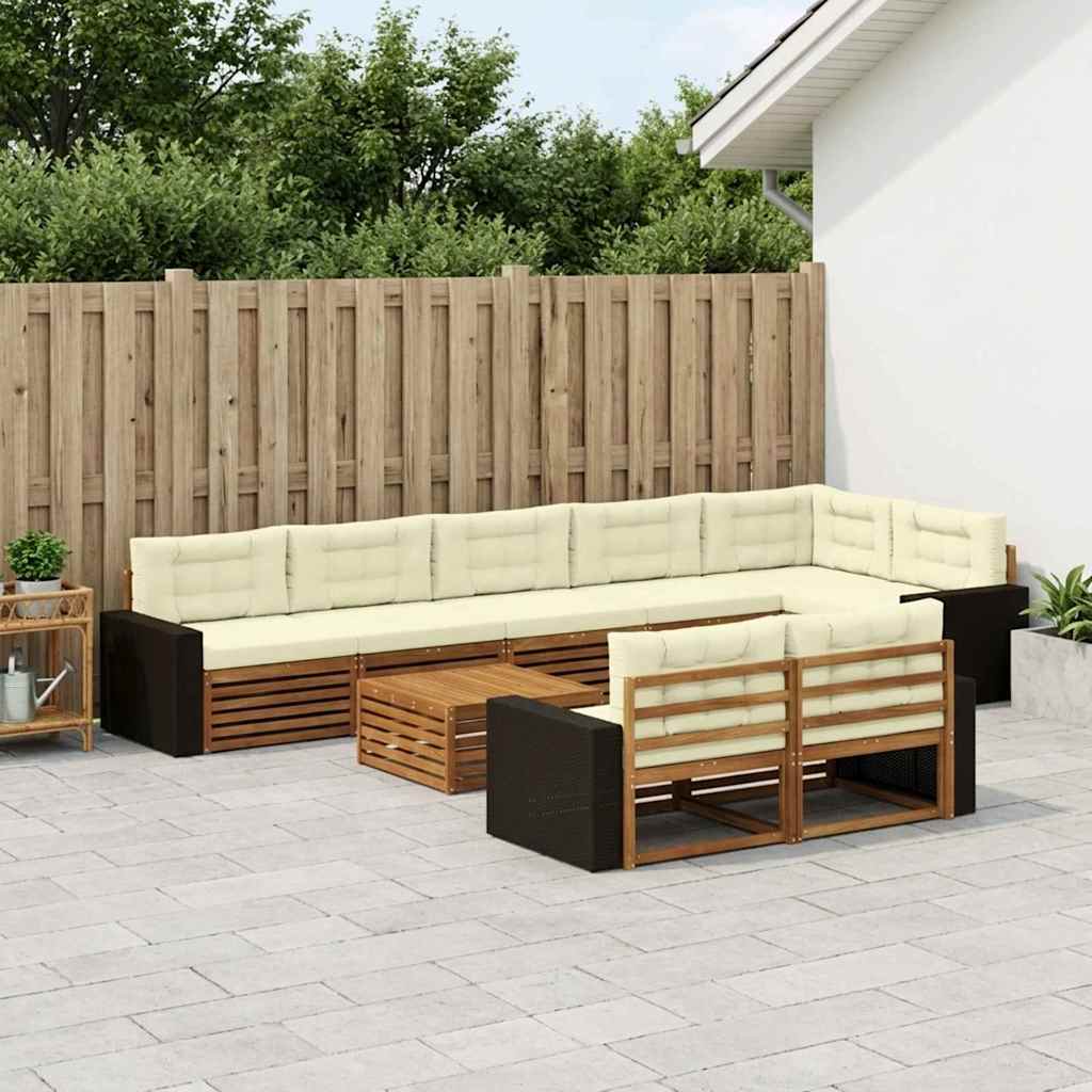 Buiten bankenset met kussen 9 pcs – afbeelding 1