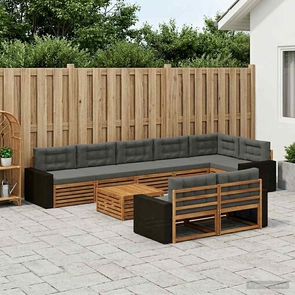 Buiten bankenset met kussen 9 pcs – afbeelding 1