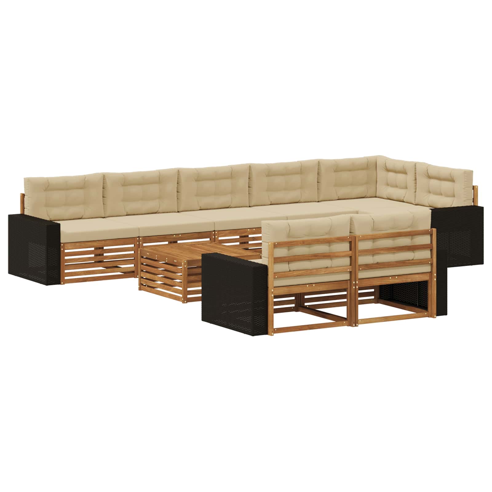 Buiten bankenset met kussen 9 pcs – afbeelding 2