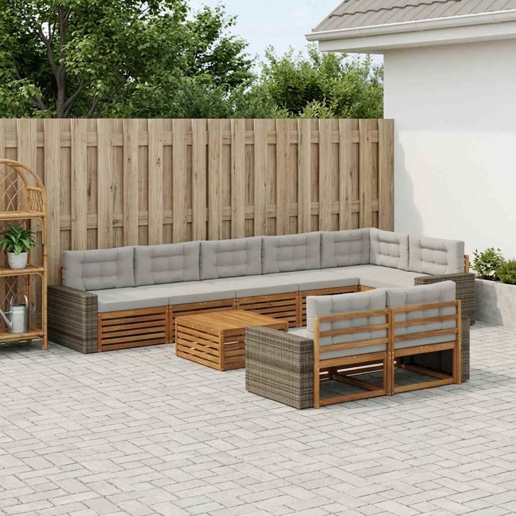 Buiten bankenset met kussen 9 pcs – afbeelding 1
