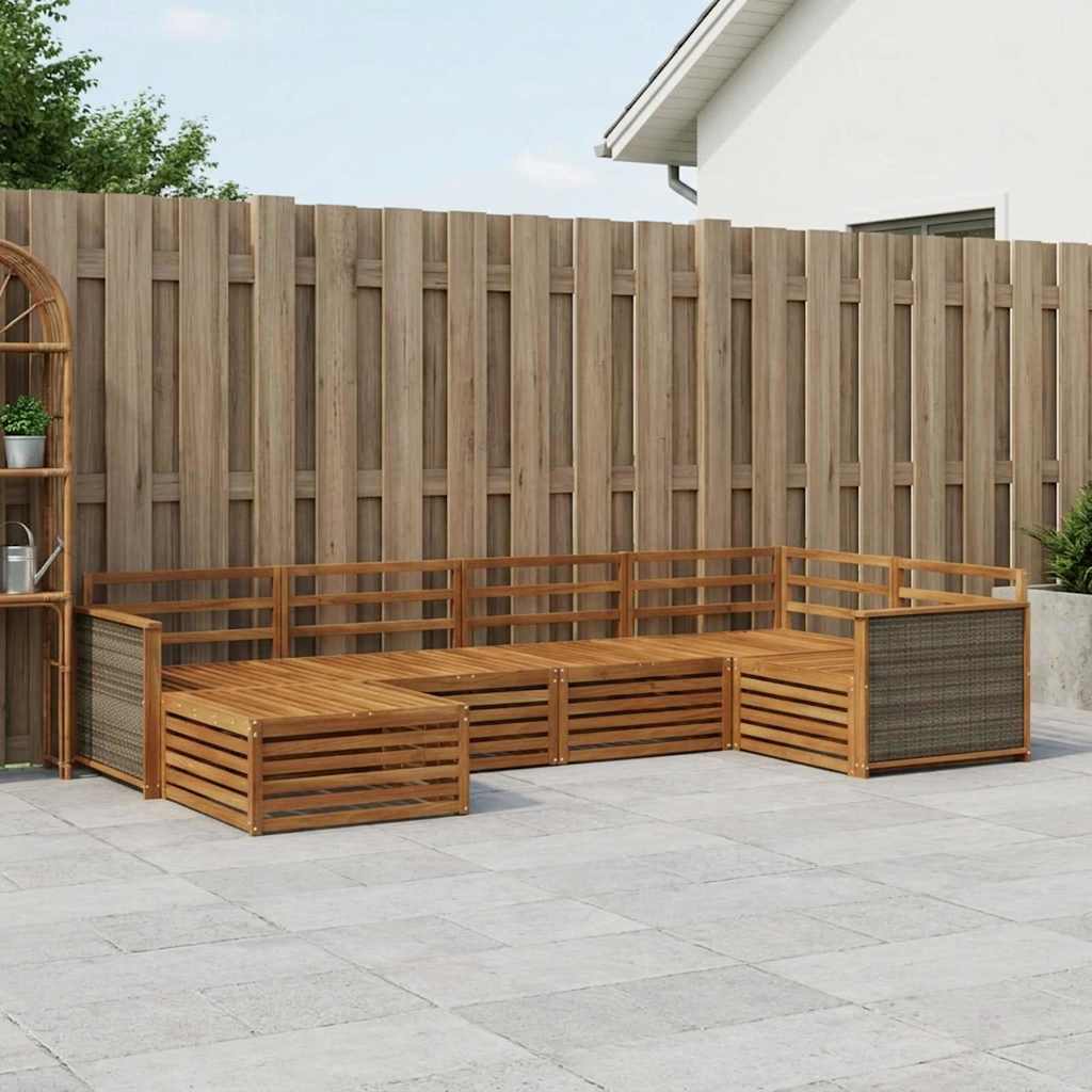 Buiten bankenset 6 pcs Naturel – afbeelding 1