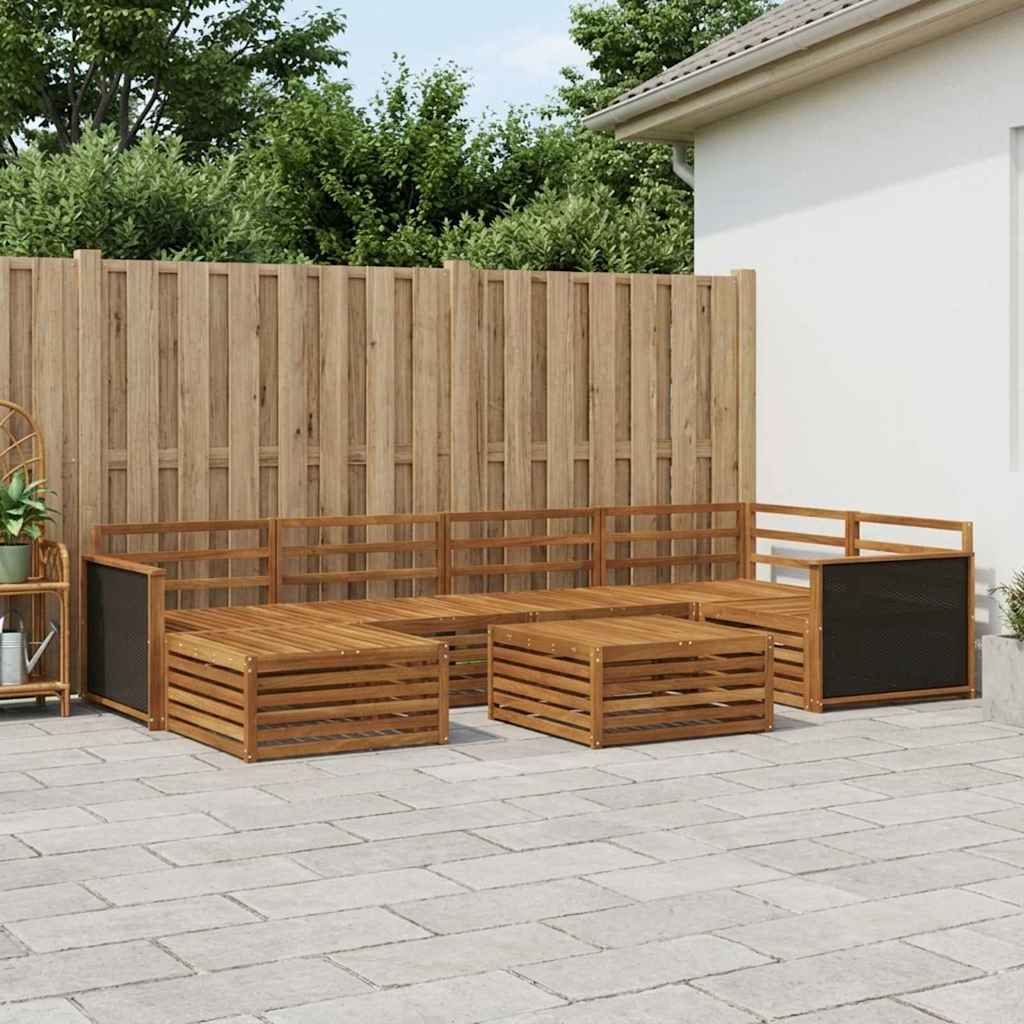 Buiten bankenset 7 pcs Naturel