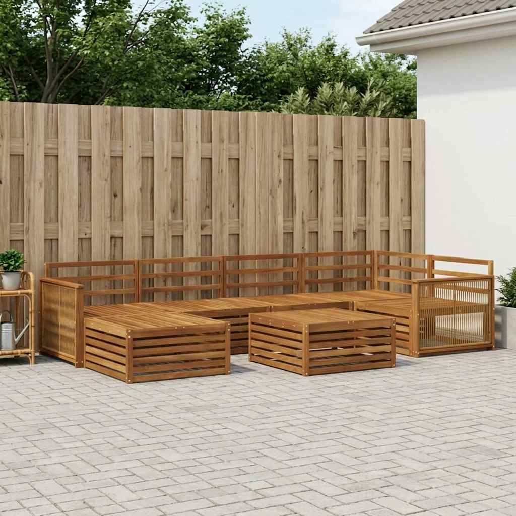 Buiten bankenset 7 pcs Naturel