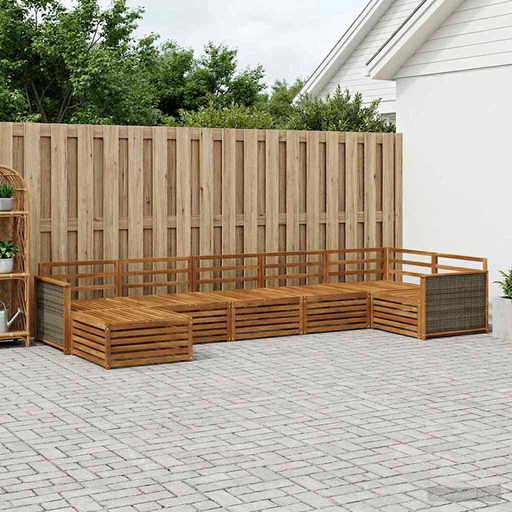 Buiten bankenset 7 pcs Naturel – afbeelding 1