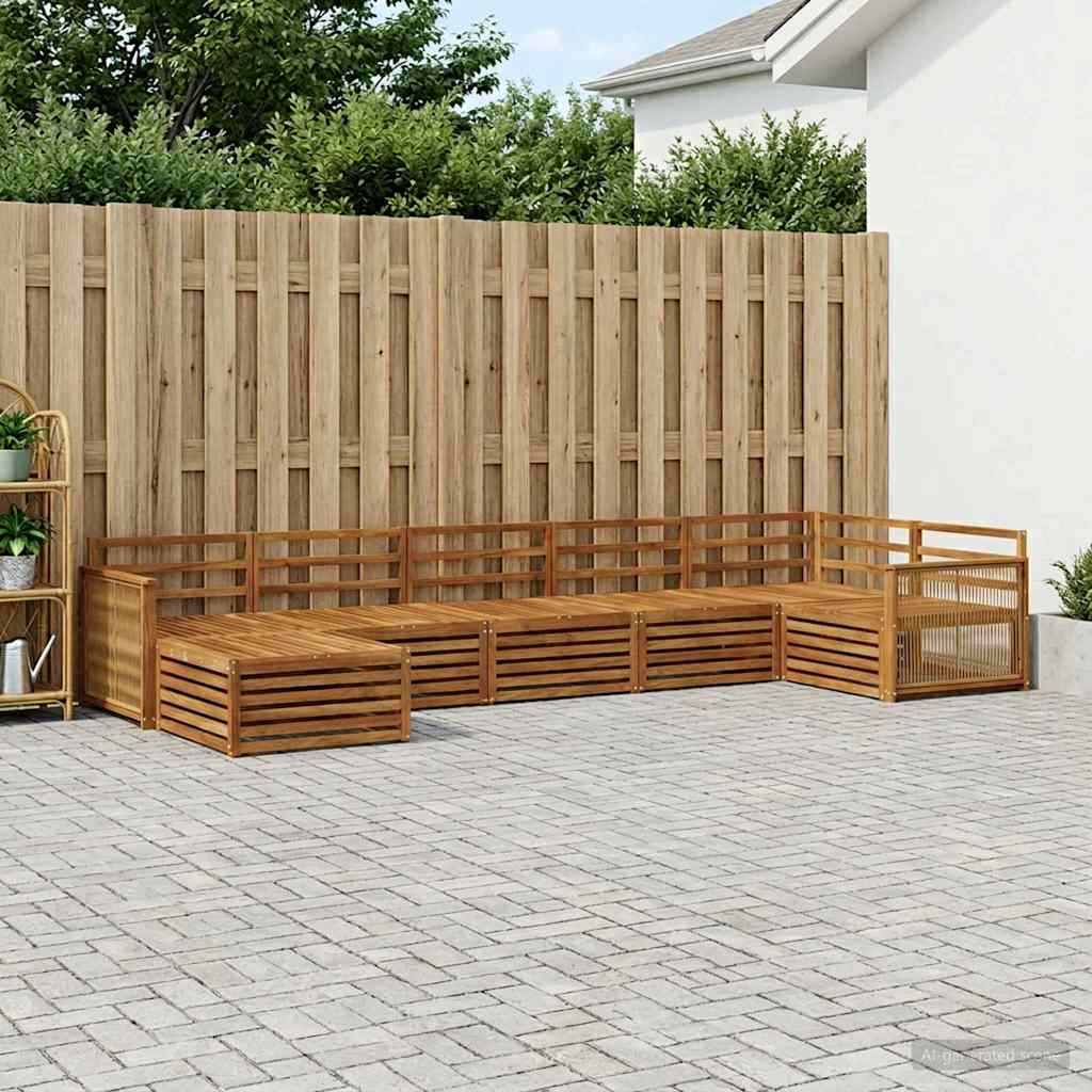 Buiten bankenset 7 pcs Naturel – afbeelding 1