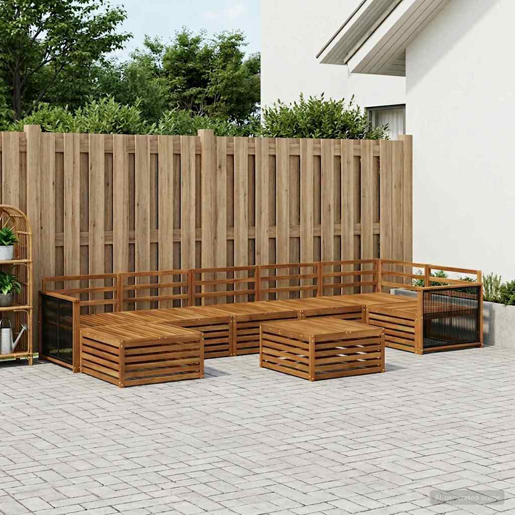 Buiten bankenset 8 pcs Naturel