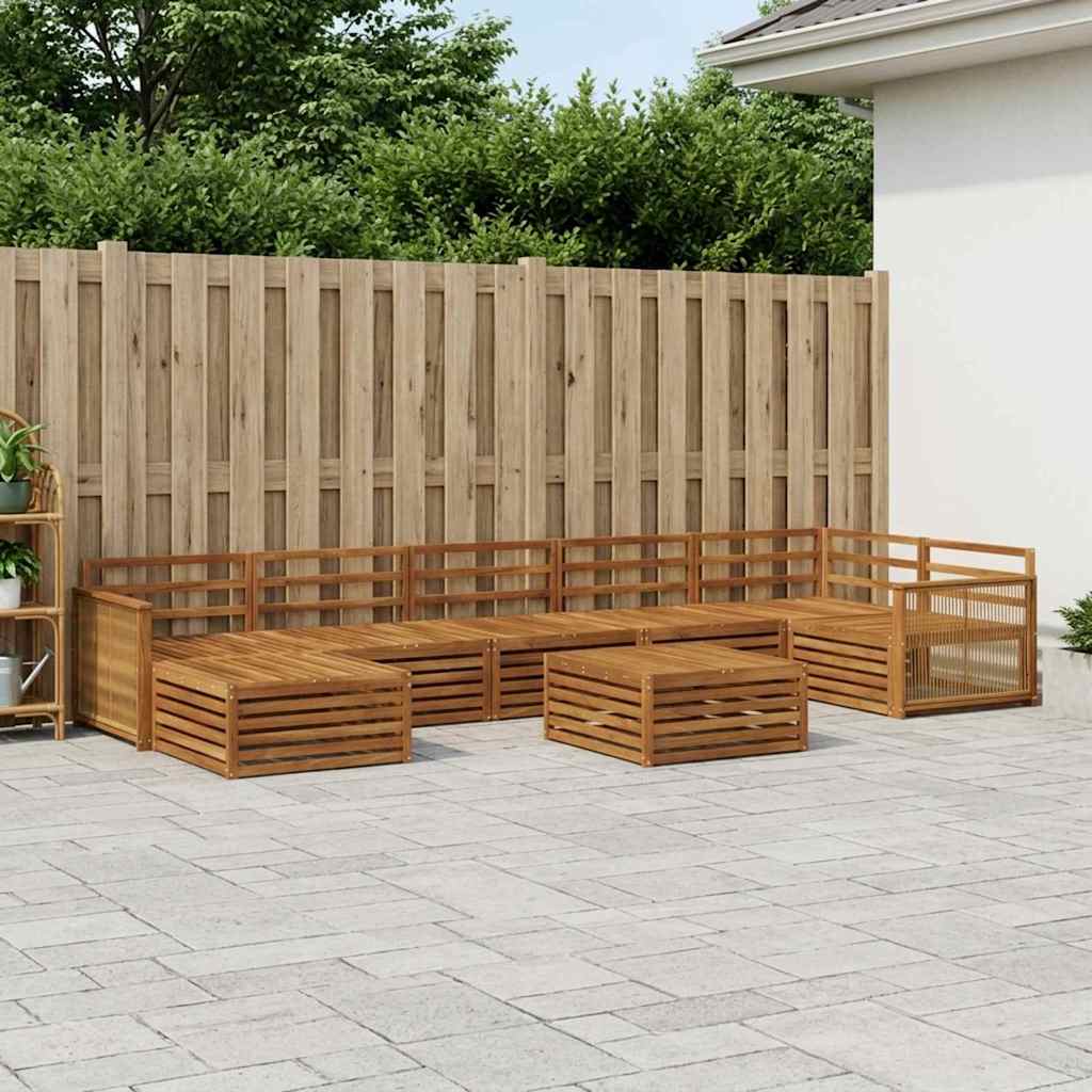 Buiten bankenset 8 pcs Naturel