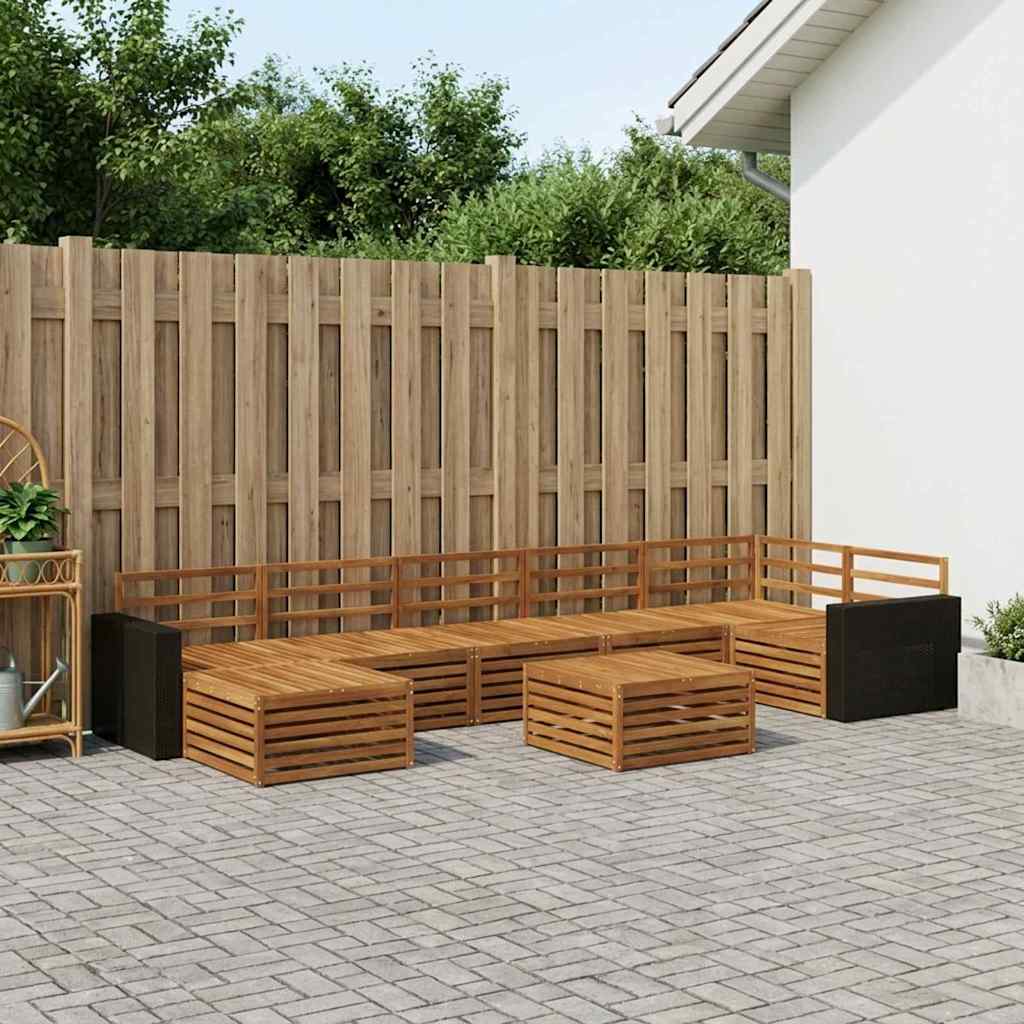 Buiten bankenset 8 pcs Naturel