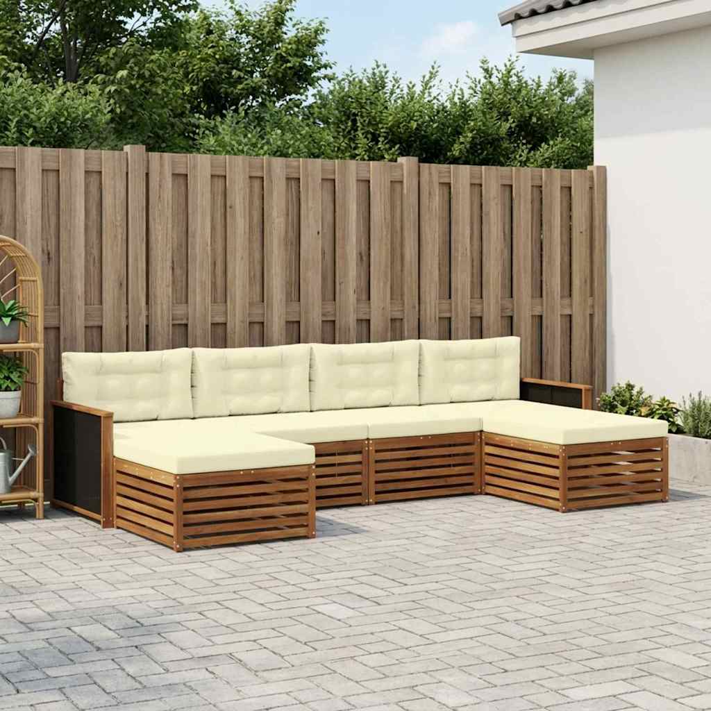 Sofa-Sets met kussen 6 pcs Massief Acaciahout – afbeelding 1