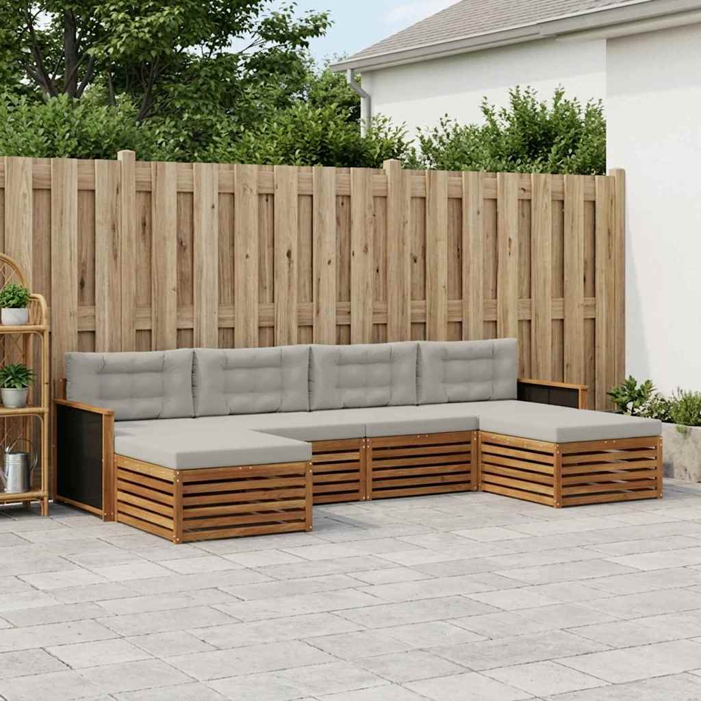 Sofa-Sets met kussen 6 pcs Massief Acaciahout – afbeelding 1