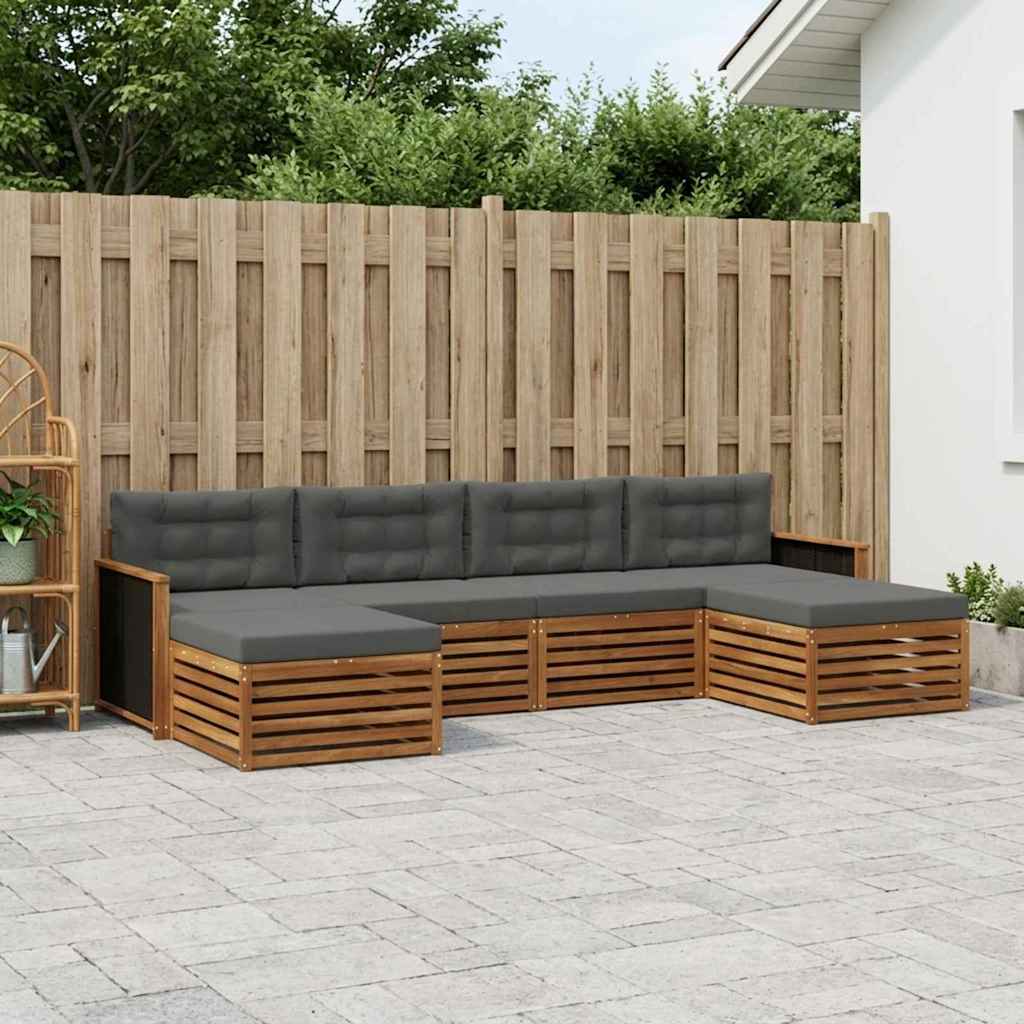 Sofa-Sets met kussen 6 pcs Massief Acaciahout – afbeelding 1