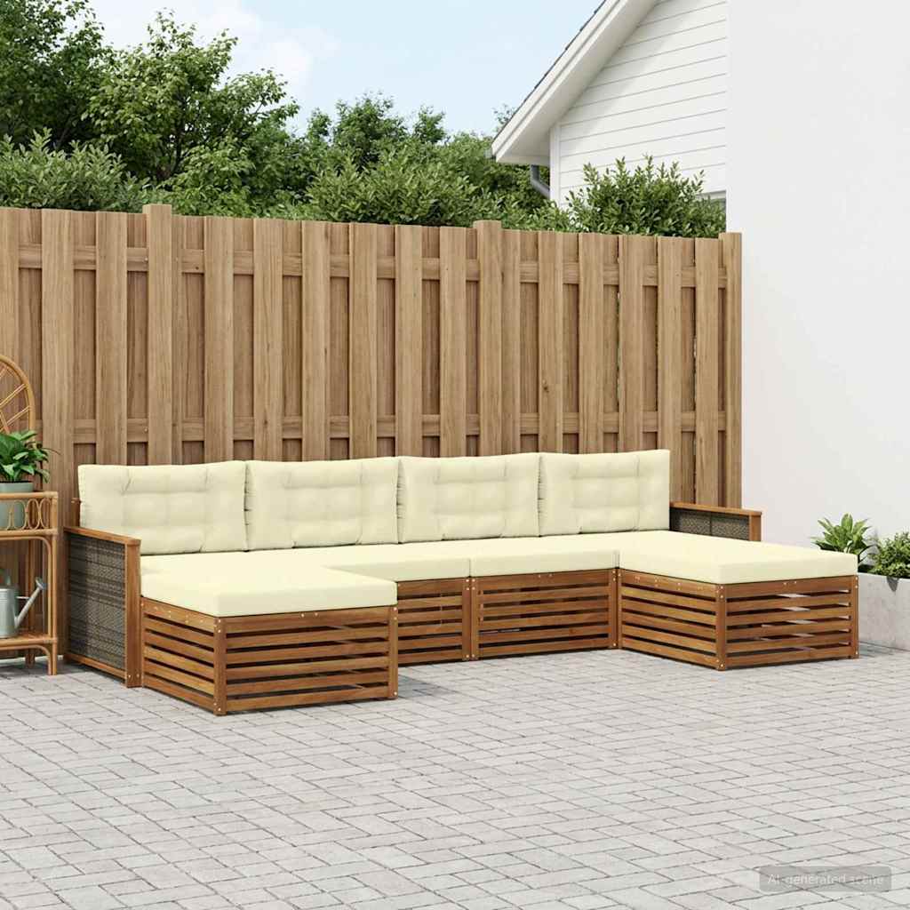 Sofa-Sets met kussen 6 pcs Massief Acaciahout