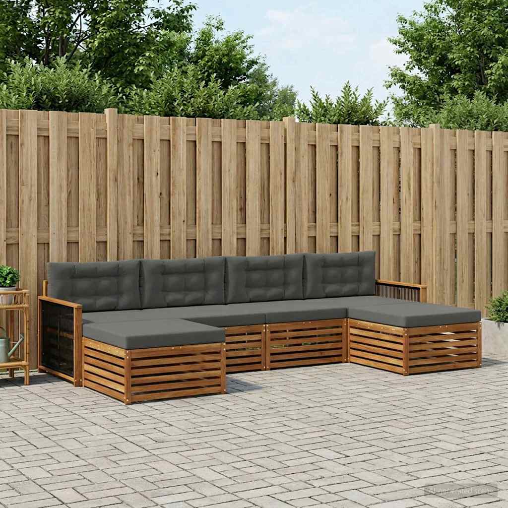 Sofa-Sets met kussen 6 pcs Massief Acaciahout – afbeelding 1
