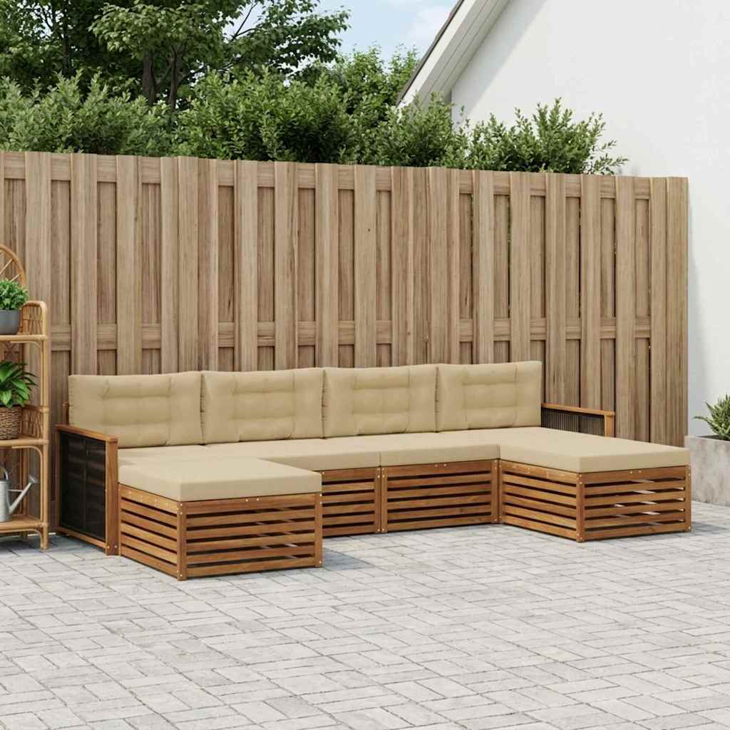 Sofa-Sets met kussen 6 pcs Massief Acaciahout