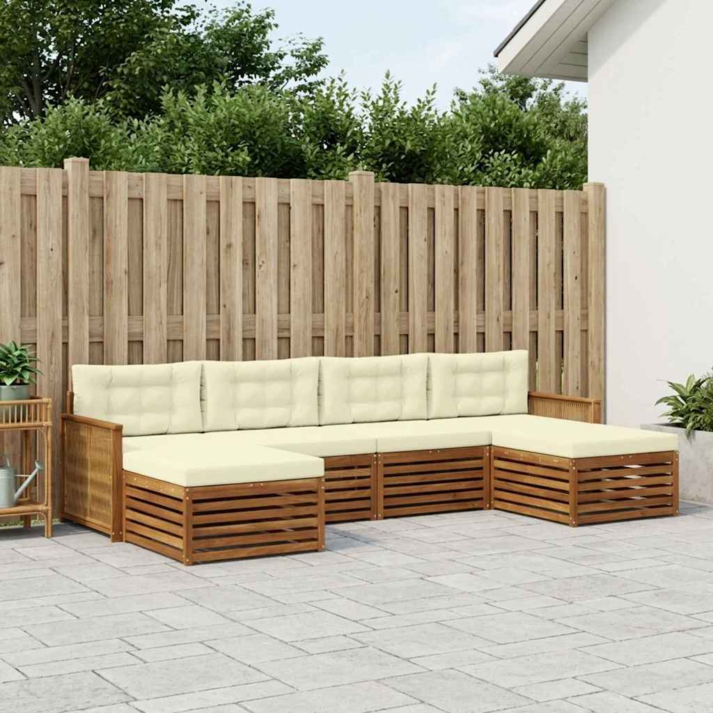 Sofa-Sets met kussen 6 pcs Massief Acaciahout