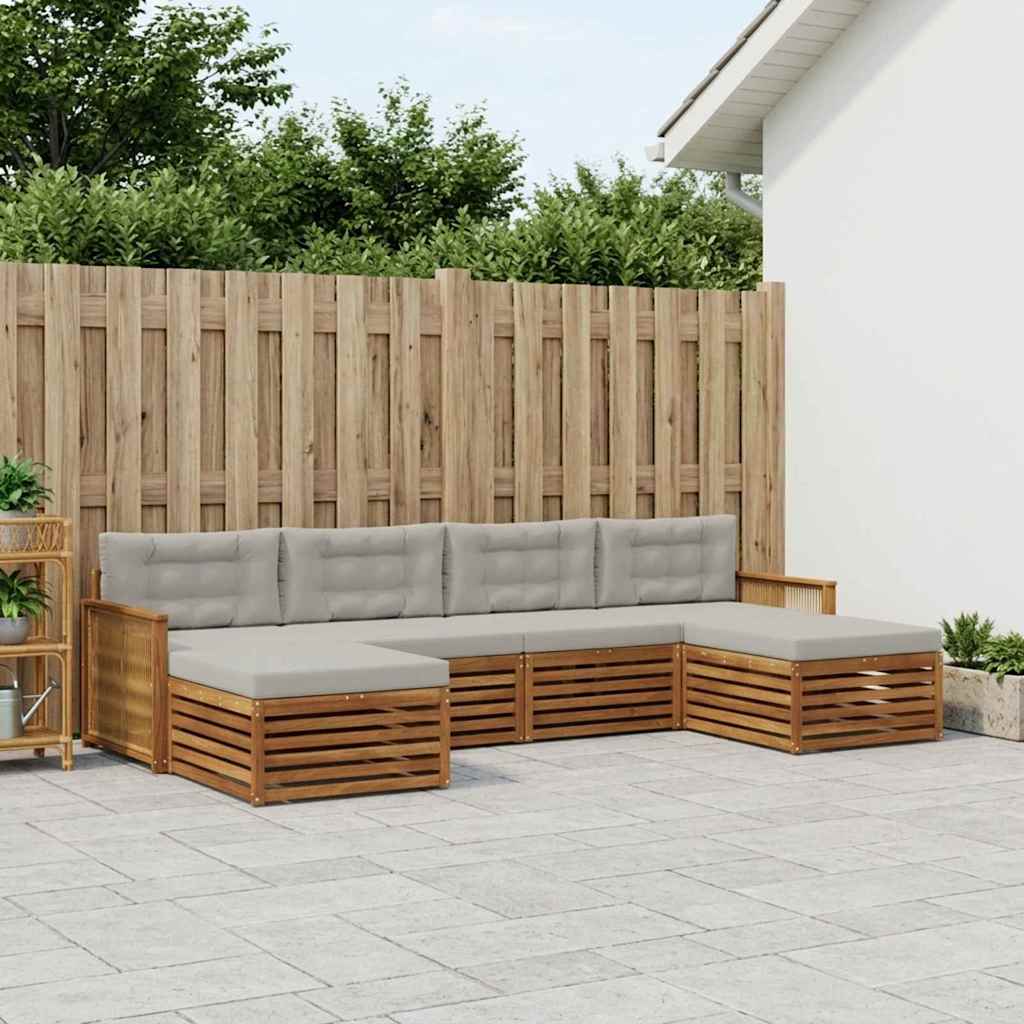 Sofa-Sets met kussen 6 pcs Massief Acaciahout – afbeelding 1