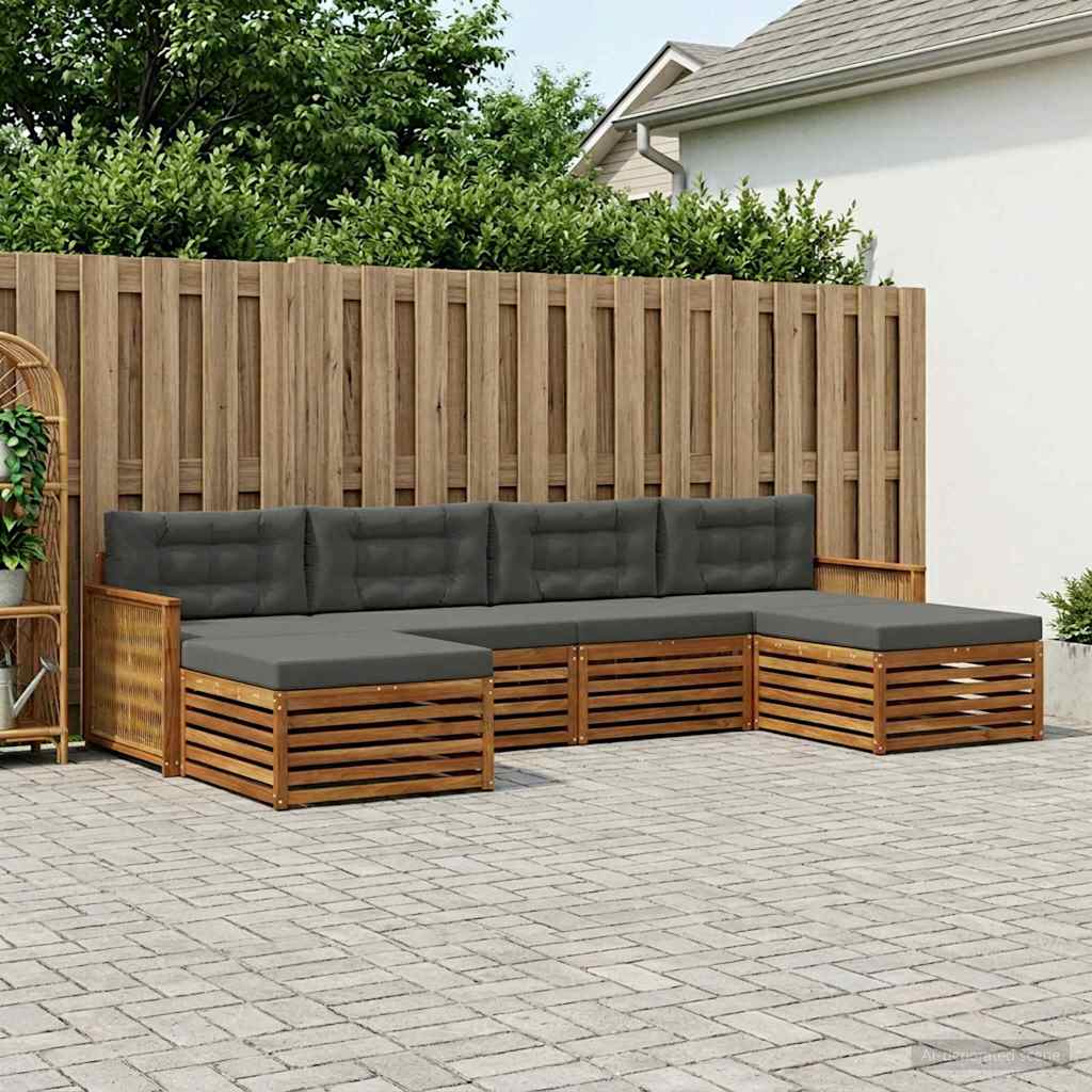 Sofa-Sets met kussen 6 pcs Massief Acaciahout