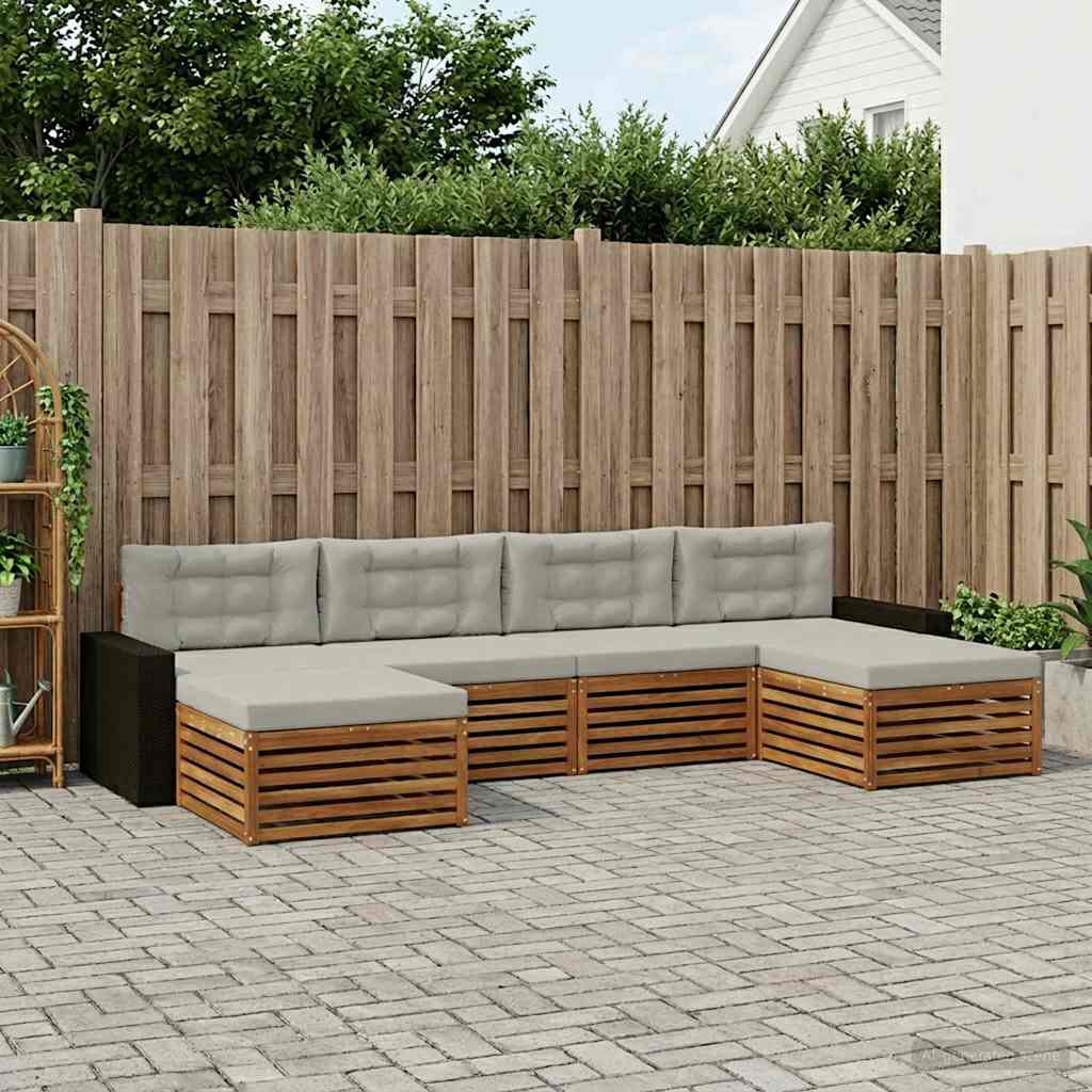 Sofa-Sets met kussen 6 pcs Massief Acaciahout – afbeelding 1
