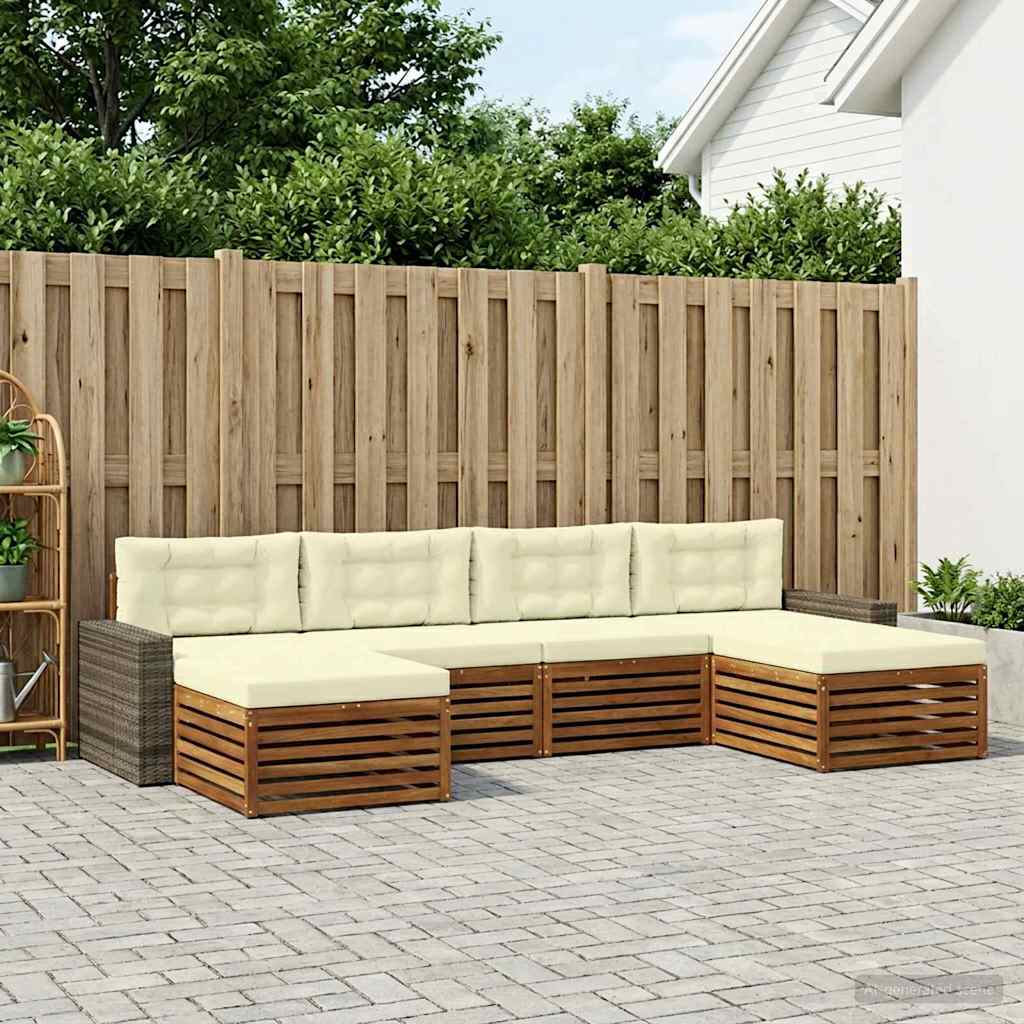 Sofa-Sets met kussen 6 pcs Massief Acaciahout – afbeelding 1