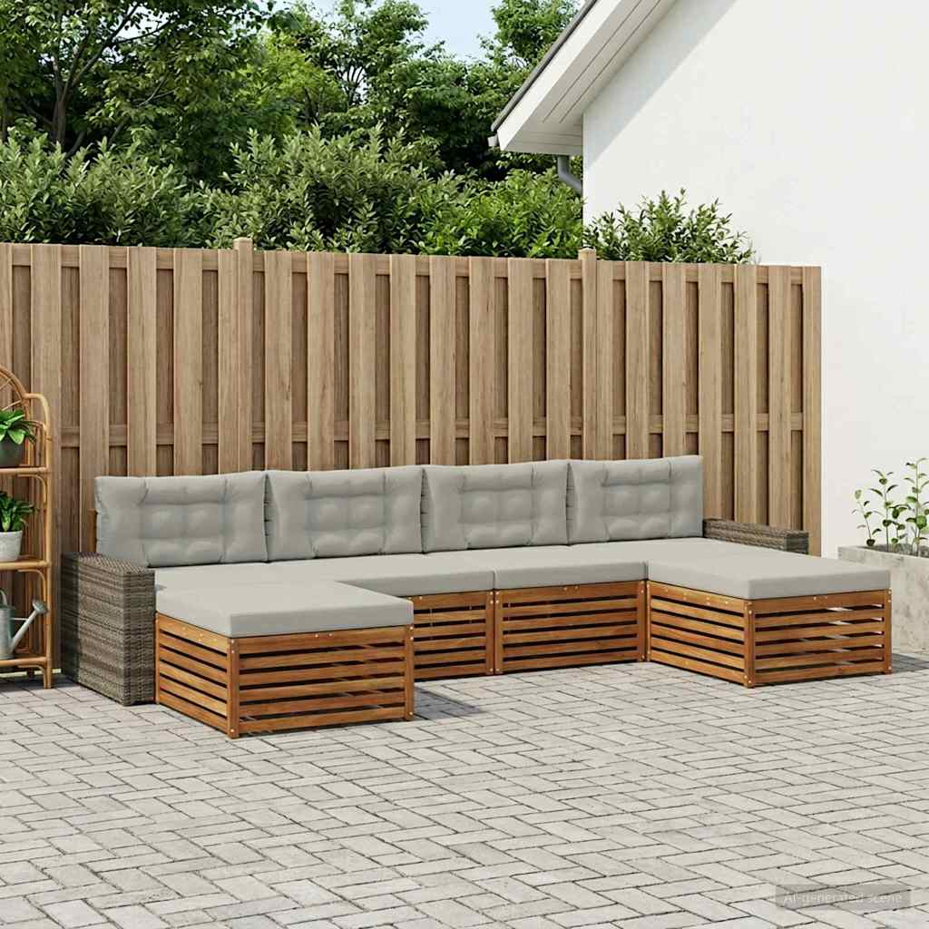 Sofa-Sets met kussen 6 pcs Massief Acaciahout