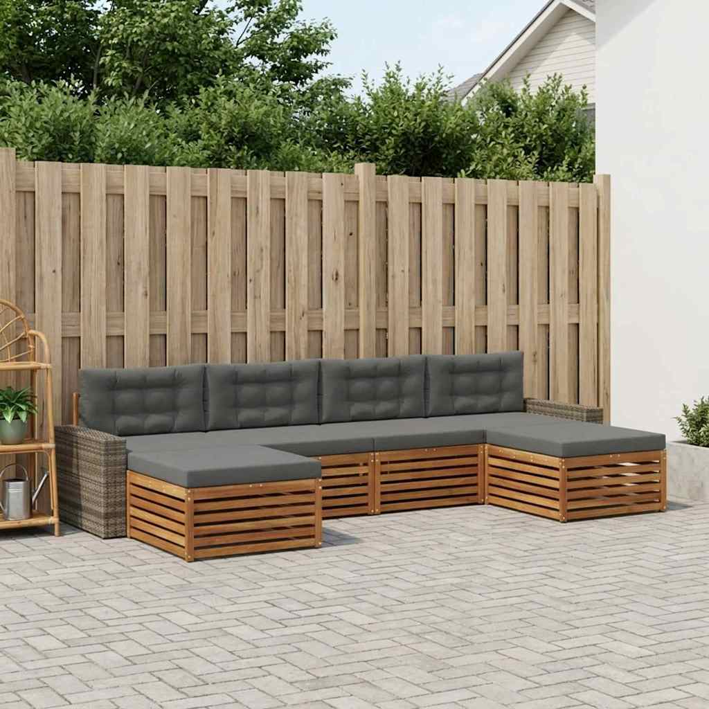 Sofa-Sets met kussen 6 pcs Massief Acaciahout – afbeelding 1