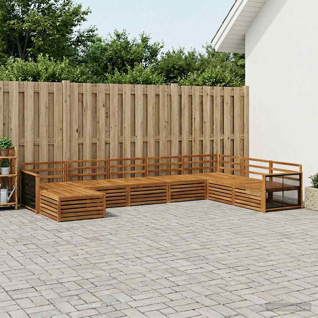 Buiten bankenset 8 pcs Naturel