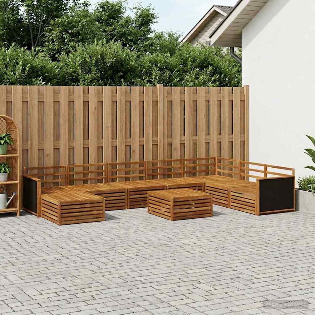 Buiten bankenset 9 pcs Naturel Massief Acaciahout – afbeelding 1