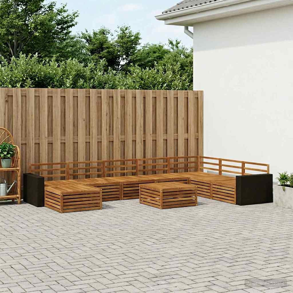 Buiten bankenset 9 pcs Naturel Massief Acaciahout