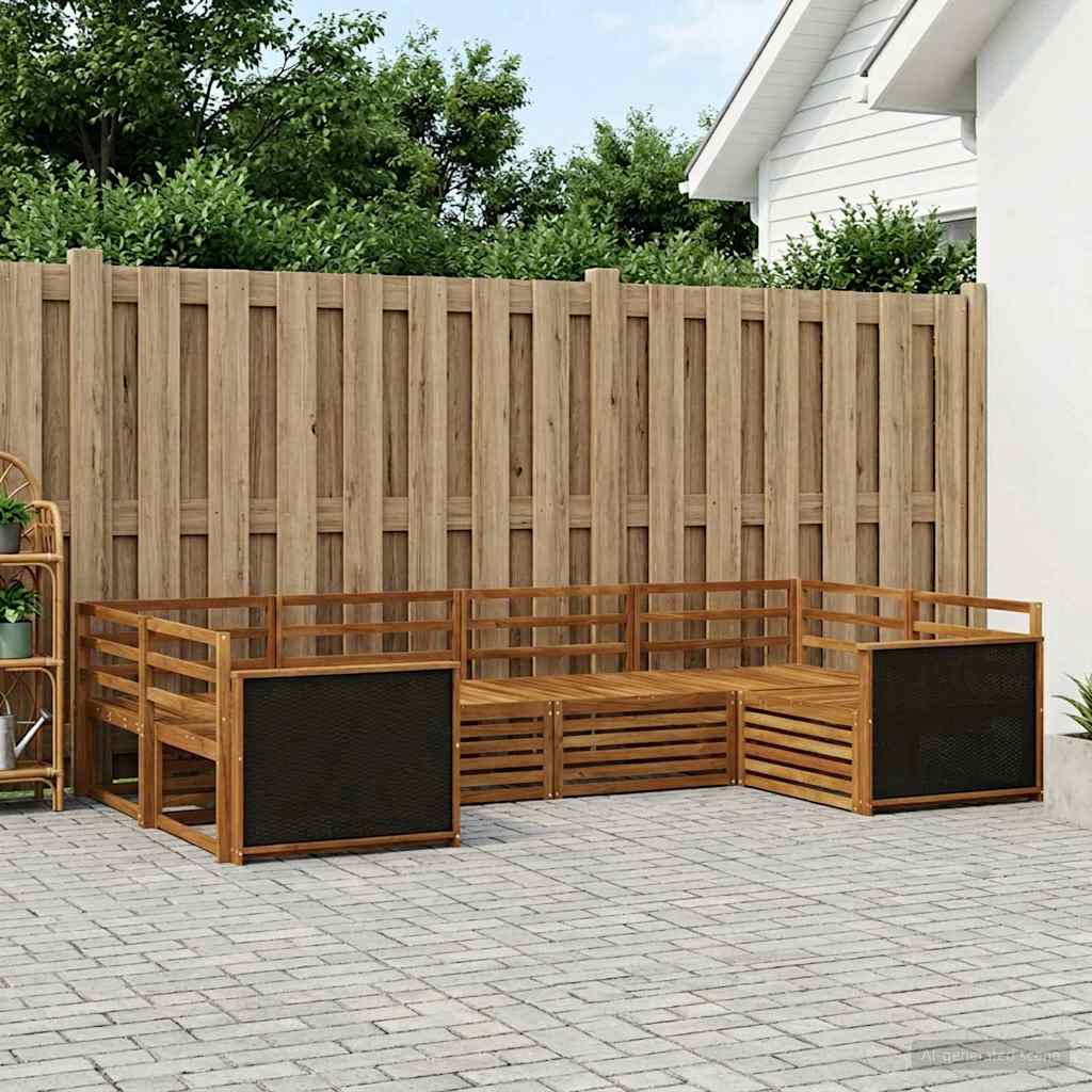 Buiten bankenset 6 pcs Naturel
