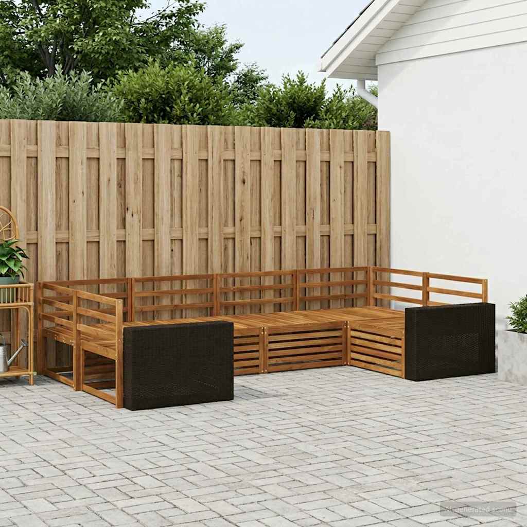 Buiten bankenset 6 pcs Naturel