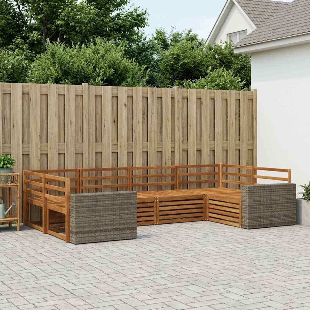 Buiten bankenset 6 pcs Naturel