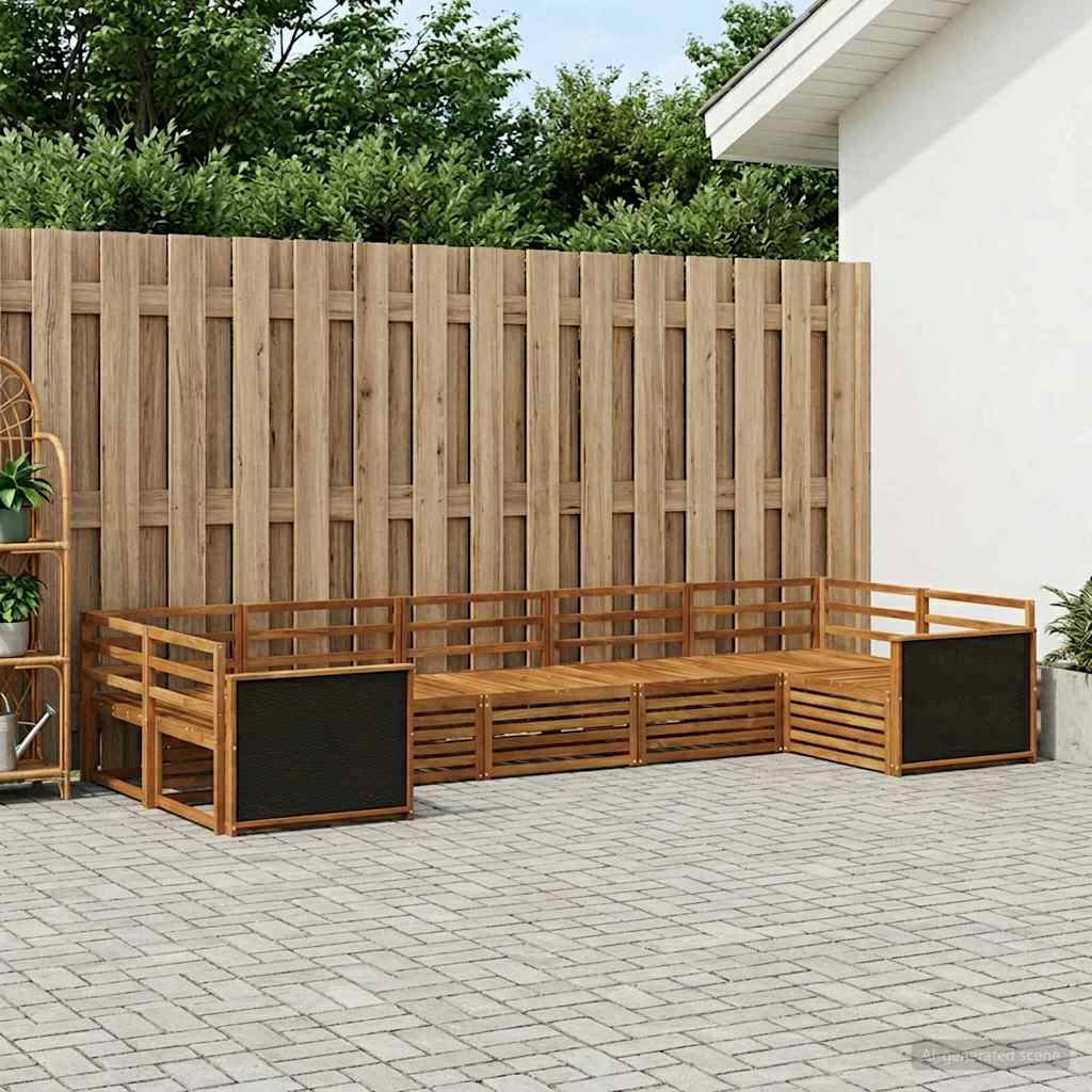 Buiten bankenset 7 pcs Naturel