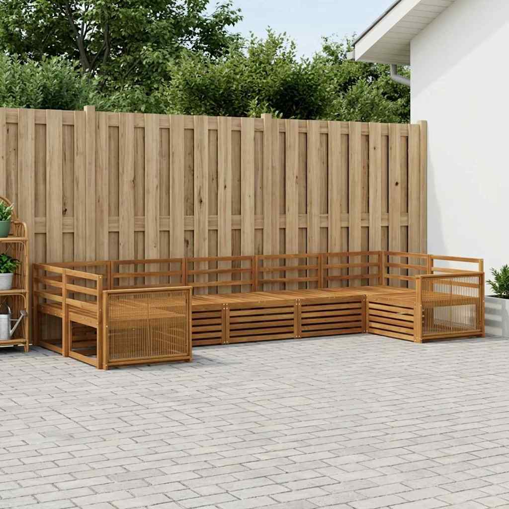 Buiten bankenset 7 pcs Naturel