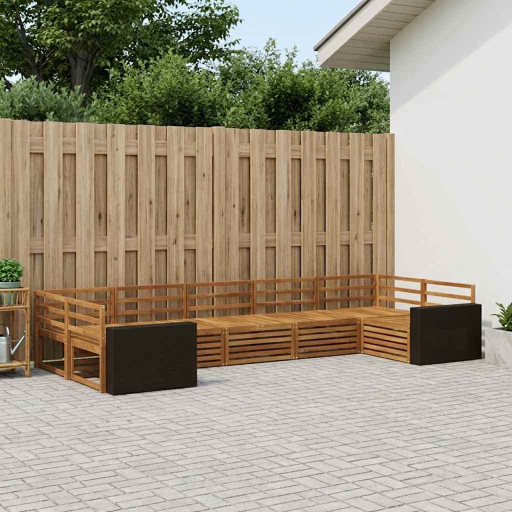 Buiten bankenset 7 pcs Naturel