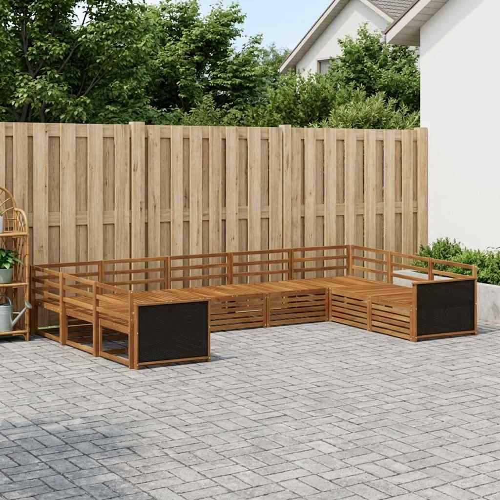 Buiten bankenset 9 pcs Naturel Massief Acaciahout – afbeelding 1