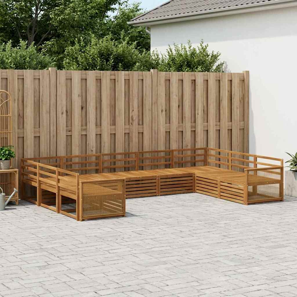 Buiten bankenset 9 pcs Naturel Massief Acaciahout