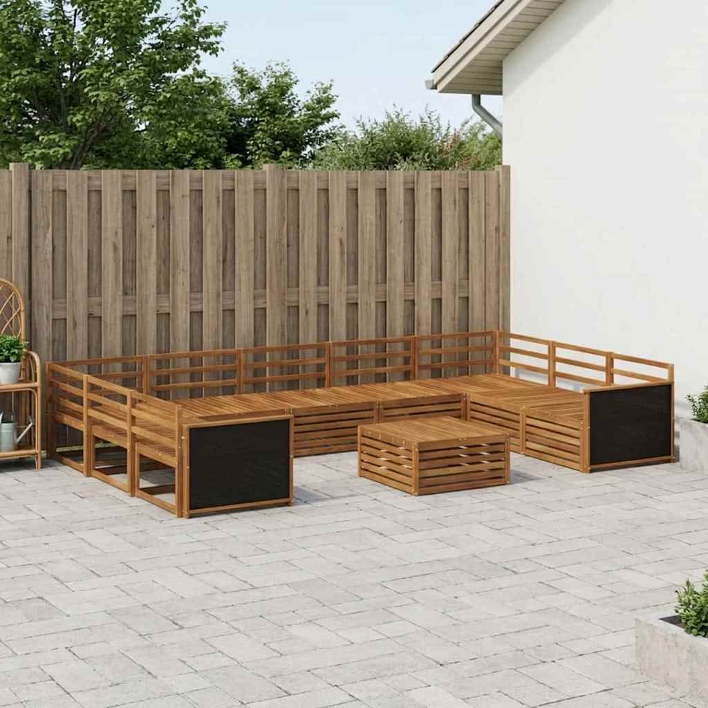 Buiten bankenset 10 pcs Naturel Massief Acaciahout – afbeelding 1