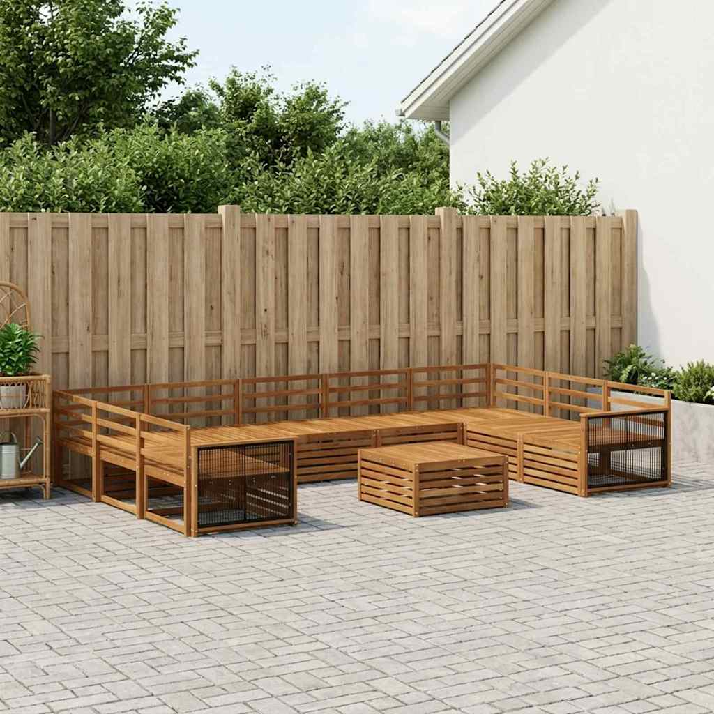 Buiten bankenset 10 pcs Naturel Massief Acaciahout – afbeelding 1