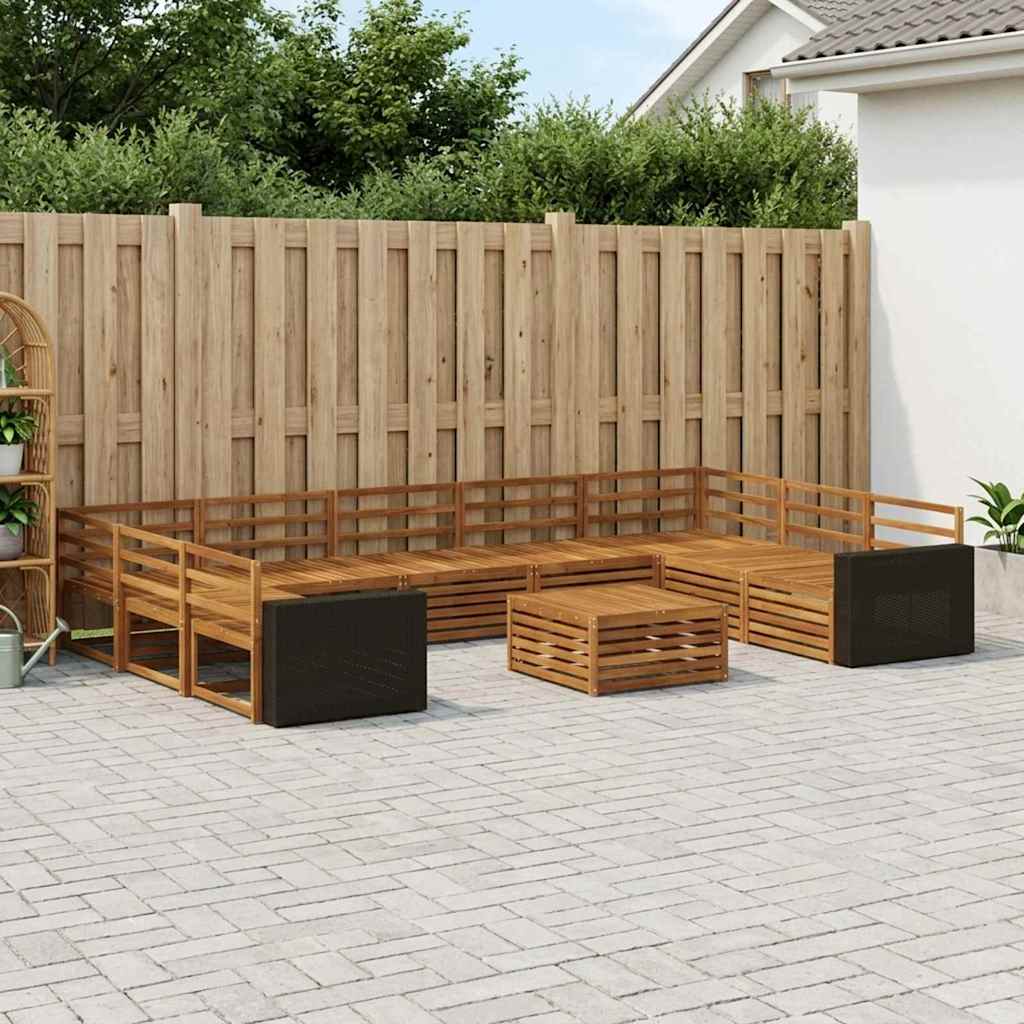 Buiten bankenset 10 pcs Naturel Massief Acaciahout