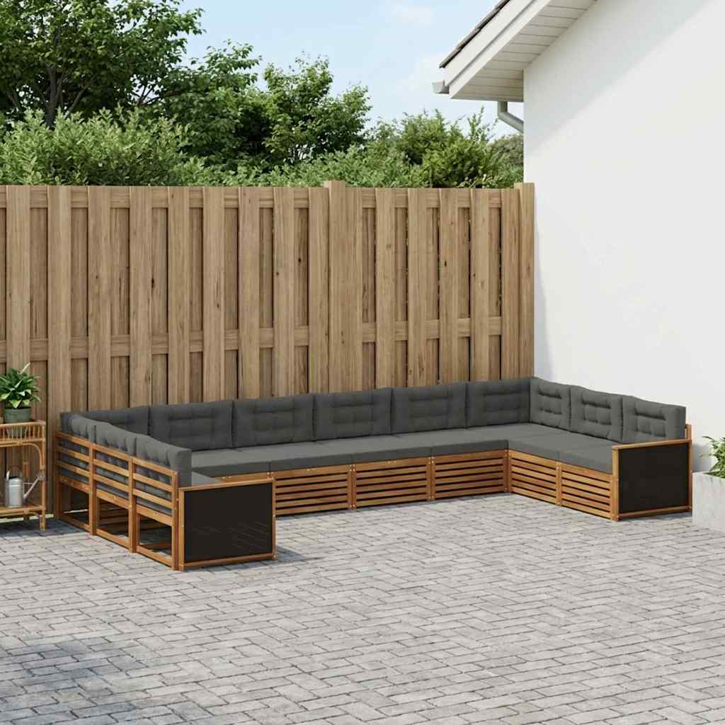 Sofa-Sets met kussen 10 pcs Massief Acaciahout