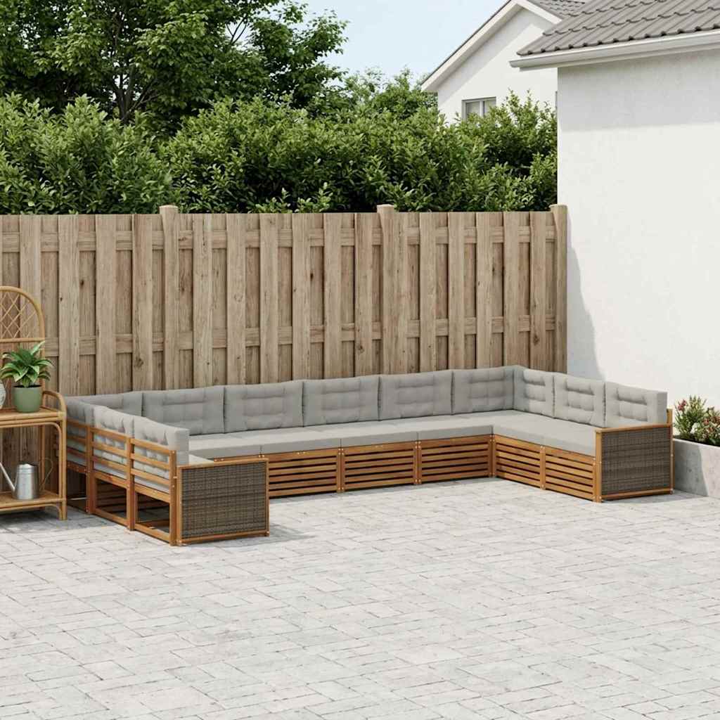 Sofa-Sets met kussen 10 pcs Massief Acaciahout – afbeelding 1