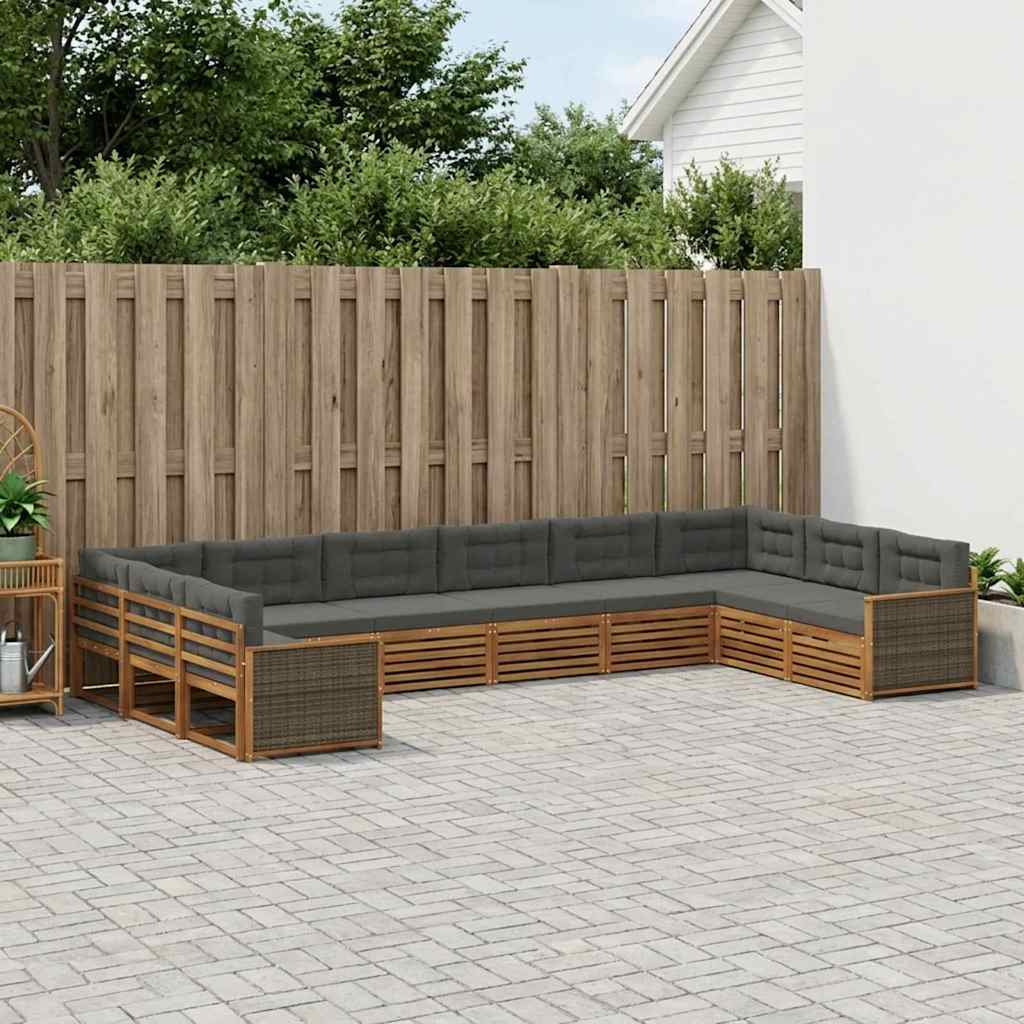 Sofa-Sets met kussen 10 pcs Massief Acaciahout