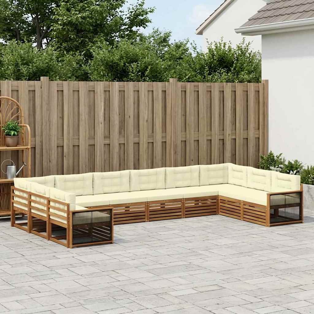 Sofa-Sets met kussen 10 pcs Massief Acaciahout