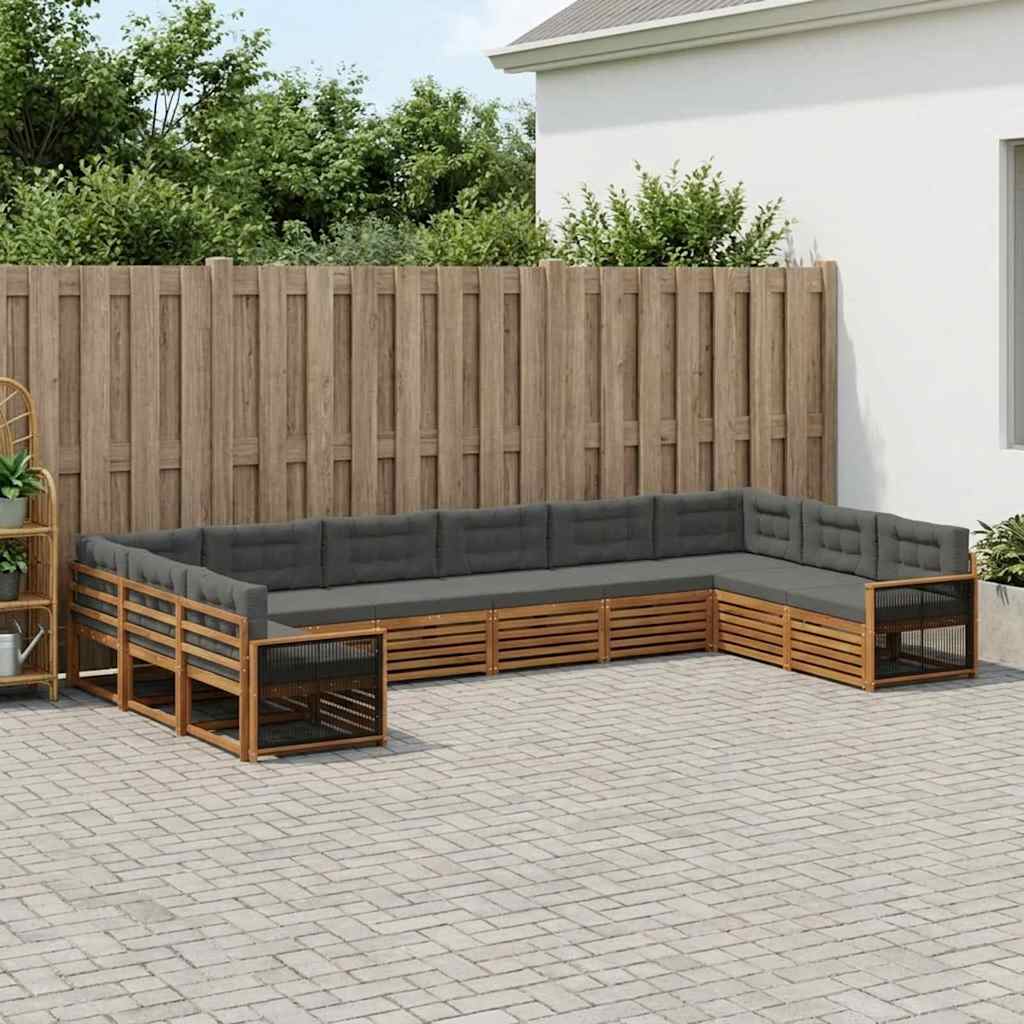 Sofa-Sets met kussen 10 pcs Massief Acaciahout – afbeelding 1