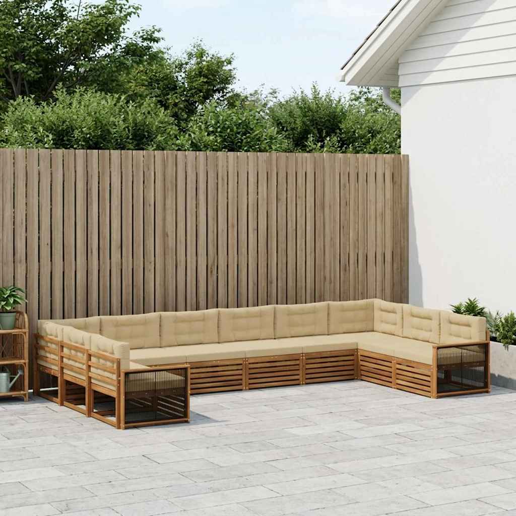 Sofa-Sets met kussen 10 pcs Massief Acaciahout – afbeelding 1