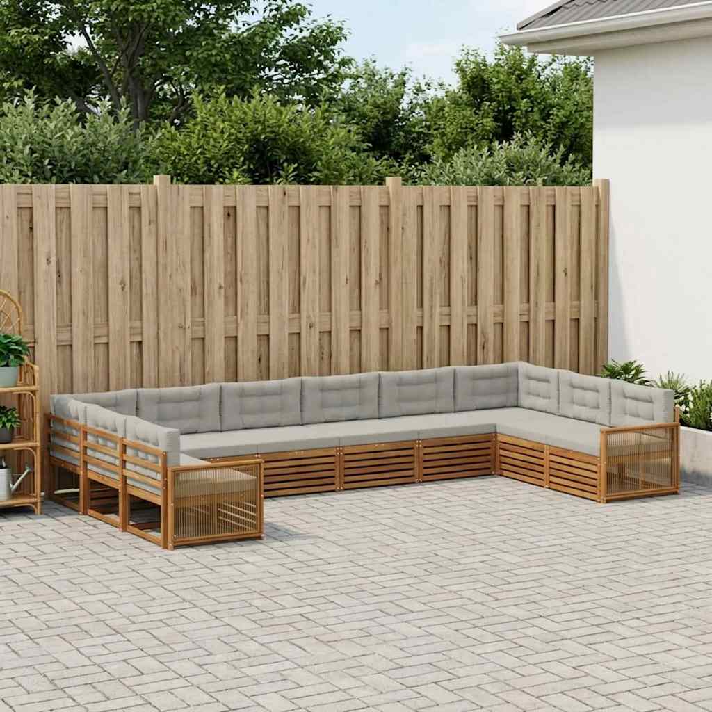 Sofa-Sets met kussen 10 pcs Massief Acaciahout – afbeelding 1