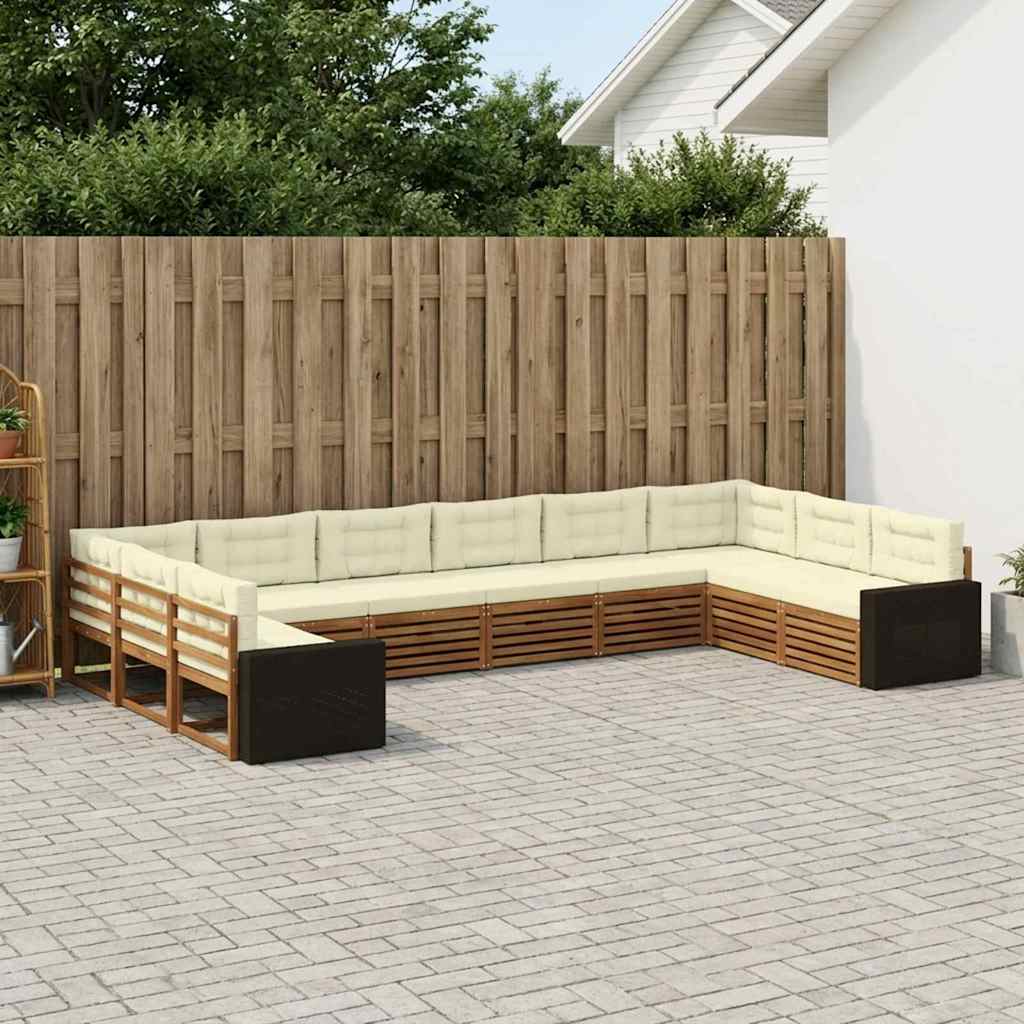 Sofa-Sets met kussen 10 pcs Massief Acaciahout