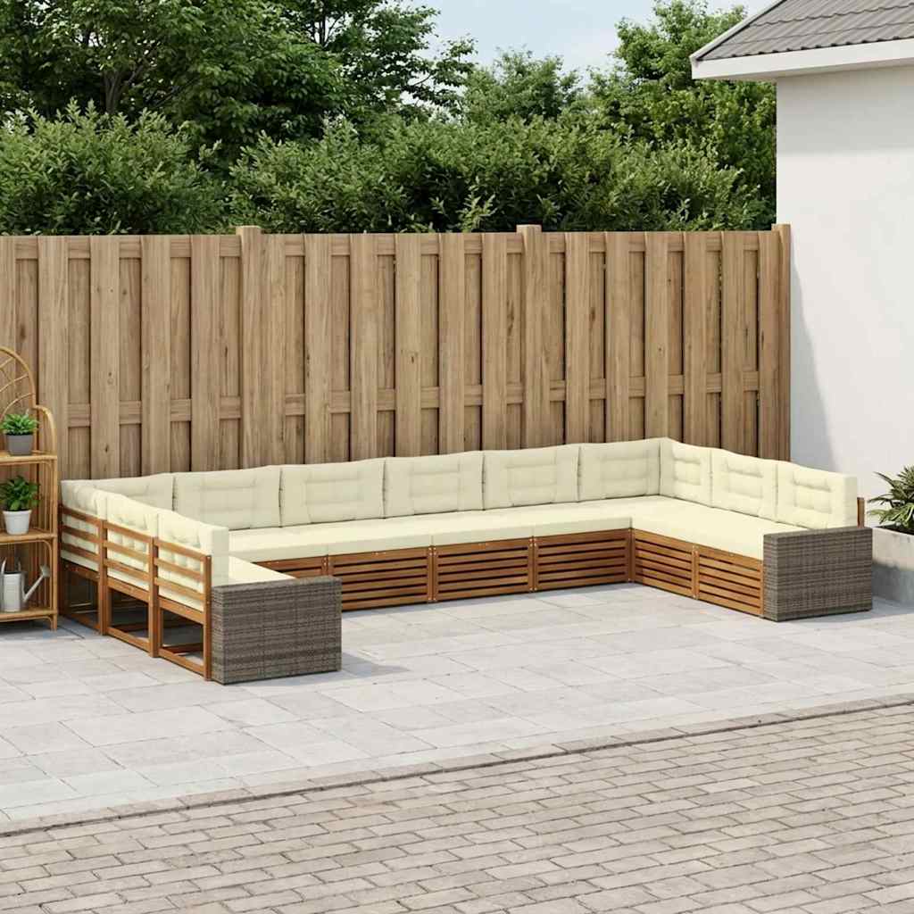 Sofa-Sets met kussen 10 pcs Massief Acaciahout – afbeelding 1