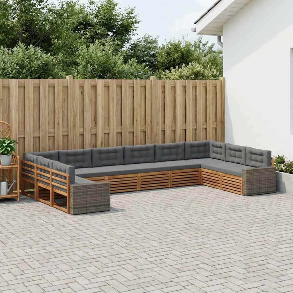 Sofa-Sets met kussen 10 pcs Massief Acaciahout – afbeelding 1